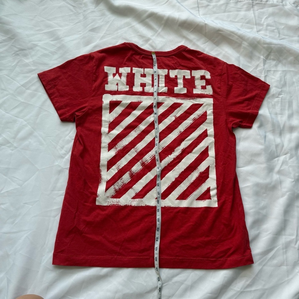 OFF WHITE Tshirt Red with White Graphic